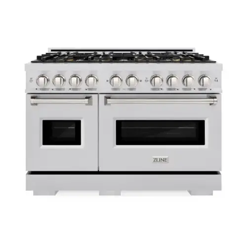 Front. ZLINE - 48 in. 6.7 cu. ft. Classic Freestanding Dual Fuel Range with 8 DuoPro Burners and Dual Ovens in Stainless Steel - Stainless Steel.