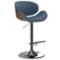Simpli Home - Marana Bentwood Adjustable Swivel Bar Stool - Distressed Blue-Front_Standard