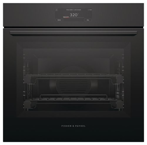 Fisher & Paykel - 24" 3 Cu Ft. Built-in Combination Steam Single Oven, 6.8" Touchscreen - Minimal - Black