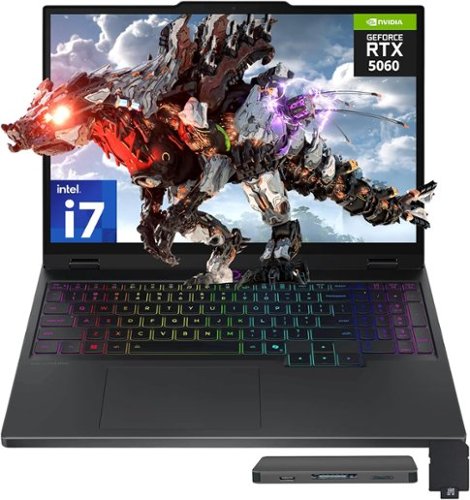 Lenovo - Legion 5 15.1" Gaming Laptop, Intel i7-14700HX,RTX 5060,32GB DDR5,1TB SSD,Win 11 Pro,512GB Dock Station Set - Black-Front_Standard 