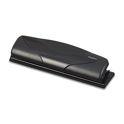 Staples - Mini 3-Hole Punch, 6 Sheet Capacity - Black-Front_Standard 