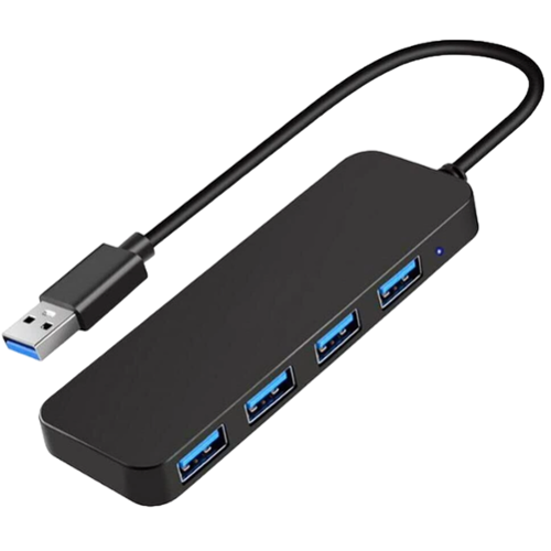 Sanoxy - USB 3.0 Hub 4-Port Adapter Charger - Black-Front_Standard 