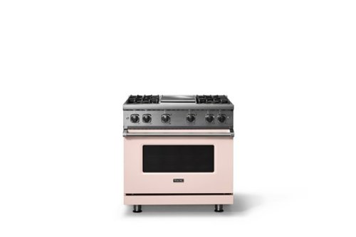 Viking - 5.1 Cu. Ft. 36"W Freestanding LP Gas Sealed 4 Burner Range with Griddle - Blush-Front_Standard 