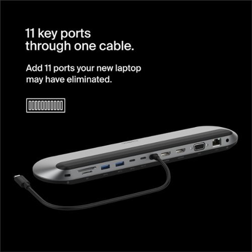 Belkin Connect 11-in-1 Universal USB-C Pro Dock w/ 3-Monitor Support, 100W PD with 10Gbps Transfer Speeds & 2.5Gbps Ethernet - Gray WORLDWIDE DELIVERY