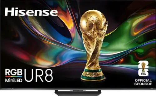 Hisense RGB UR8 MiniLED  
Hisense 1 - M.  
FIFA WORLD CUP™  
OFFICIAL SPONSOR