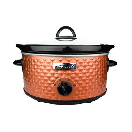 Brentwood - 3.5 Quart Diamond Pattern Slow Cooker - Copper-Front_Standard 