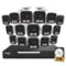 Defender - AI POWERED Sentinel 4K Ultra HD Wired 16 Channel PoE NVR Security System, 16 Metal Cameras, 2TB HDD - White-Front_Standard