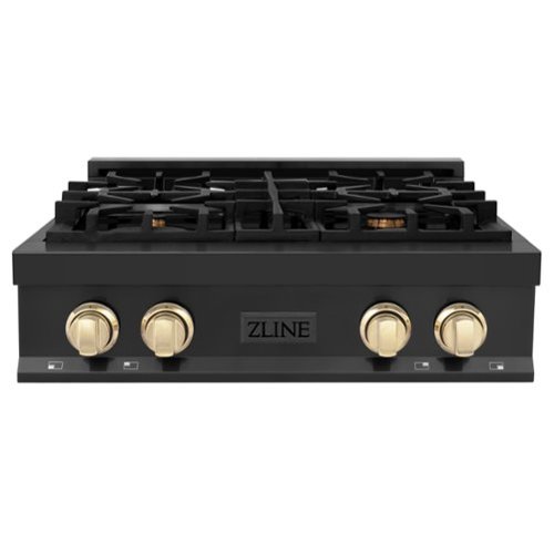 ZLINE - Autograph 30 in. Legacy Rangetop in Black Stainless Steel w/ Gold Accents - Black Stainless Steel