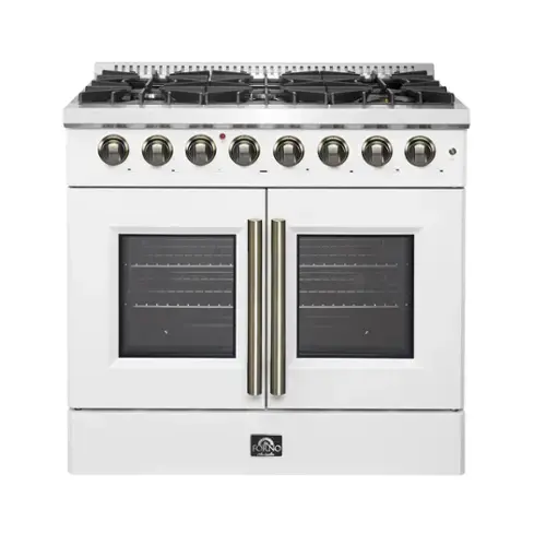 Front. Forno Appliances - Galiano 5.36 Cu. Ft. Freestanding Dual Fuel True Convection Range - White.