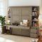 Anysun - Queen Murphy Bed with Desk, Storage Shelves and Cabinets, Hidden Wall Bed for Space-Saving Home Office - Gray-Front_Standard