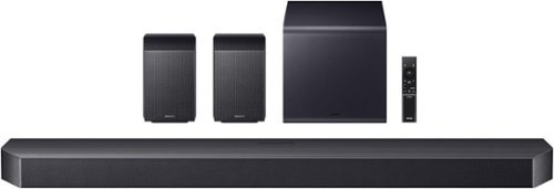 Samsung - Q-Series Soundbar HW-Q990F 11.1.4 ch w/ Subwoofer and Rear Speaker - Graphite Black-Front_Standard 