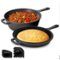 MegaChef - 10.5 Inch 2-in-1 Pre-Seasoned Cast Iron Skillet and Fry Pan Set - Black-Front_Standard