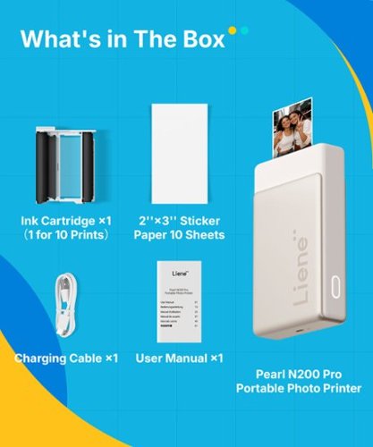 Liene Pearl N200 Pro 2x3 Inch Wireless Photo Printer, with 10 sheets of paper - Gold BUY IN AUSTRALIA