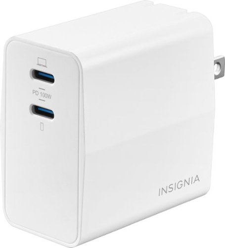 Insignia™ 100W 2-Port USB-C GaN Wall Charger for MacBook Pro, iPad, iPhone, Apple Watch, Samsung Smartphones & other USB-C Devices - White WORLDWIDE DELIVERY