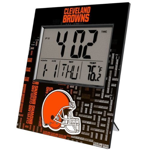 Keyscaper - Cleveland Browns Quadtile Digital Desk Clock - Multicolor-Front_Standard 
