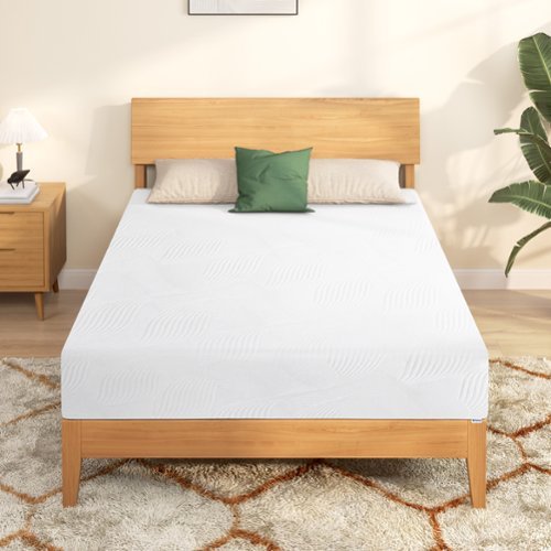 Glintex - 10 Inch Full Memory Foam Mattress, Medium Firm, Cooling Gel, Bed in a Box, CertiPUR-US Certified, Fiberglass Free - White-Front_Standard 