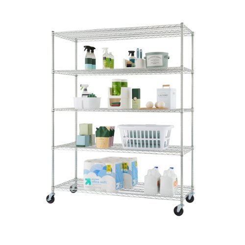 TRINITY BASICS EcoStorage 5-Tier | 60x24x72 | Wire Shelving | NSF | w/ Wheels |