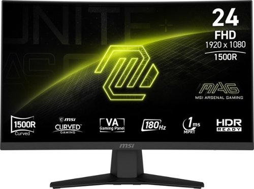 MSI - MAG 244C 24" VA LCD Curved FHD 180Hz 1ms Adaptive Sync Gaming Monitor with HDR ready (DisplayPort, HDMI, 250cd) - Black