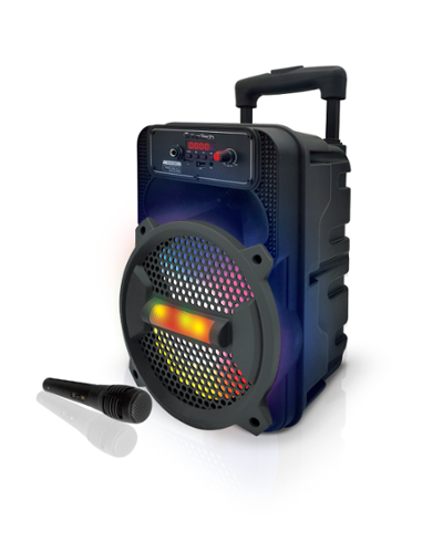 TopTech - Rock-8, 1500W Portable Bluetooth Speaker with Disco Lights & Microphone - Black-Front_Standard 