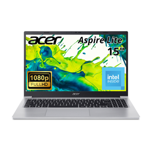 Acer - Aspire Lite 15.6" Laptop FHD Intel N150 4GB 128GB SSD Intel Graphics AL15-36P-C0M7 - Silver-Front_Standard 