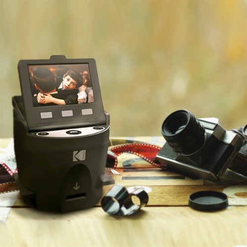 Kodak Scanza Digital Film & Slide Scanner - Converts Film Negatives & Slides to JPEG - Includes Large Tilt-Up 3.5 LCD - Black BUY ONLINE