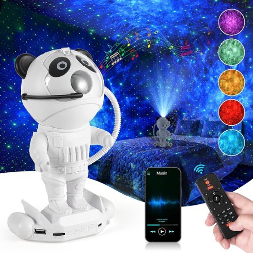 Rossetta - Astronaut Shape Projector Lamp with Adjustable Projection Angle & Timer, LED Lamp for Kids - White-Front_Standard 