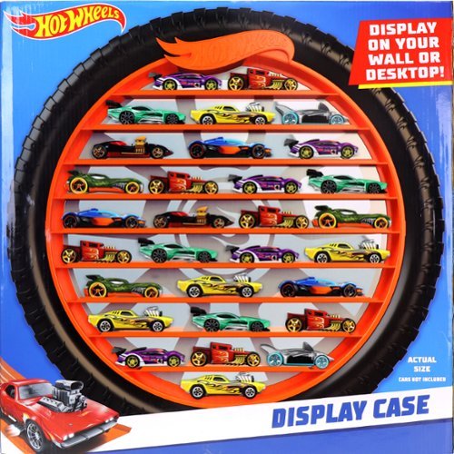 Tara Toys - Tara Toy: Hot Wheels: Collectors Display Case - Holds 50 Cars, Die-Cast Toy Cars Storage, Wheel With Orange Shelves
