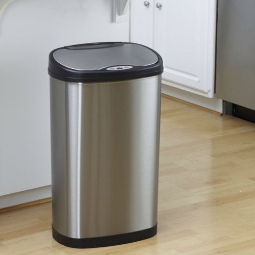 Hivvago - Stainless Steel 13 Gallon Touchless Kitchen Trash Can - Silver-Front_Standard 