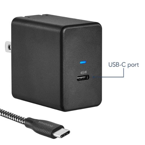 Insignia™ - 45 W 6.6' USB-C Wall Charger - Black-Alt_View_Standard_20 