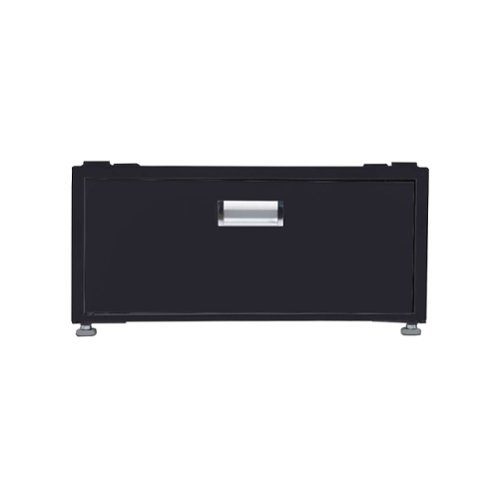 Equator - 24in Laundry Pedestal 11in tall + Rollout Storage Drawer Adjustable feet - Gray-Front_Standard 