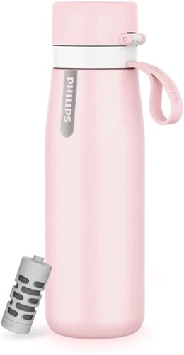 Philips - Water GoZero Everyday Insulated Stainless Steel Water Bottle with Filter, 18.6oz - Pink-Angle_Standard 