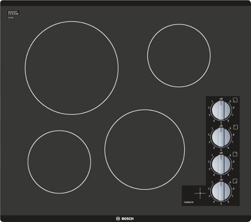 Bosch - 500 Series 24" Built-In Electric Cooktop with 4 Elements - Black