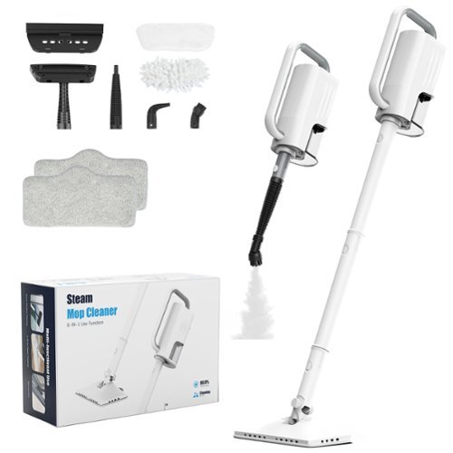 Teendow - 6-in-1 Steam Mop for Floor Cleaning, Multi-Function Steam Vacuum Cleaner for Hardwood Floors and Carpet - White-Front_Standard 