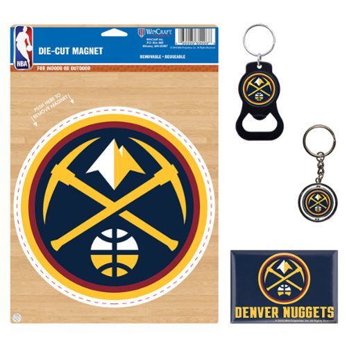 WinCraft - Denver Nuggets 4-Pack Key Rings and Magnets Set - Multicolor-Front_Standard 
