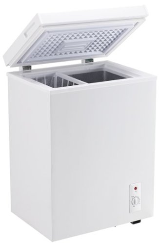 Loheer - Compact 2.5 Cu. Ft. Chest Freezer - Adjustable Thermostat, Deep Freeze to -0.4°F, Removable Basket - White-Front_Standard 