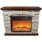 Lifesmart - Large Square Infrared Faux Stone Fireplace - Black-Front_Standard 
