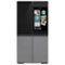 Samsung - BESPOKE 23 cu. ft. 4-Door Flex Counter Depth Smart Refrigerator with Family Hub+ - Charcoal Glass Top-Front_Standard