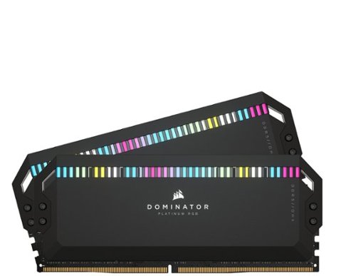 CORSAIR - DOMINATOR PLATINUM 32GB (2PK x 16GB) 5600MHz DDR5 C36 DIMM Desktop Memory with RGB lighting - Black-Front_Standard 
