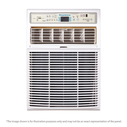 Keystone - 450 Sq. Ft. 10,000 BTU Casement Window Air Conditioner - White-Front_Standard 