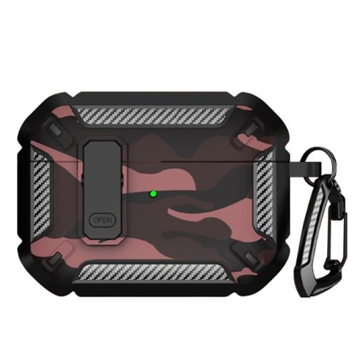 SaharaCase - Apple Airpods Pro 3 Secure Lock Case | Heavy Duty | Shock Absorbing Corners | Raider Series - Camo Red-Front_Standard 