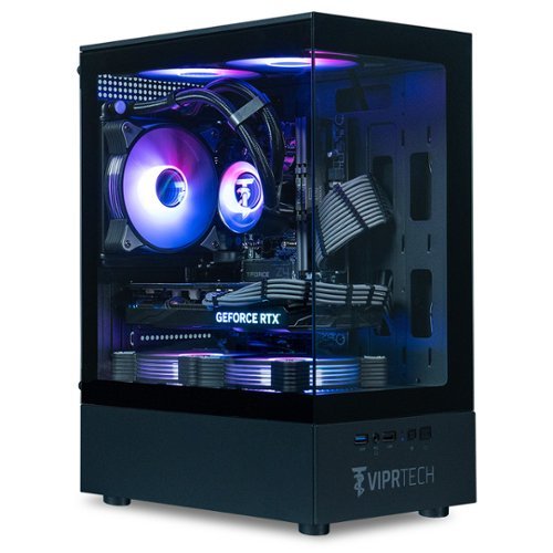ViprTech - Stryker 3.0 Gaming PC - AMD Ryzen 7 (4.1GHz Liquid Cooled), RTX 3060 12GB, 16GB DDR4, 1TB SSD, Computer - Black-Front_Standard 