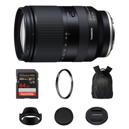 Tamron 28 200mm f/2.8 5.6 Di III RXD Lens SonyE+64GB SDXC+67mm