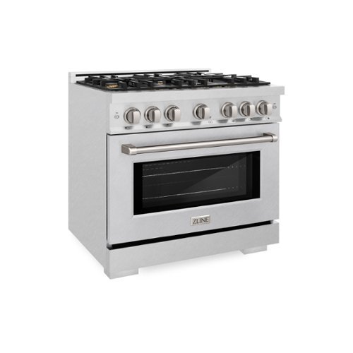 ZLINE - 36 in. 5.2 cu. ft. Freestanding Select Satin Stainless Gas Range w/ Convection Oven & 6 Brass Burners - Satin Stainless Steel