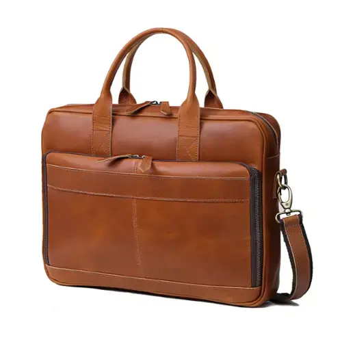 Tan Brown 16 Inch Briefcase