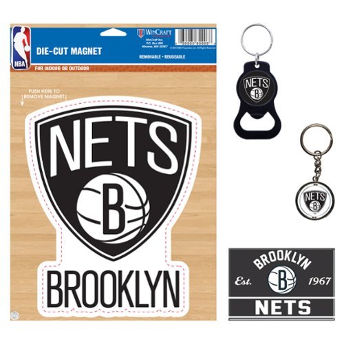 WinCraft - Brooklyn Nets 4-Pack Key Rings and Magnets Set - Multicolor-Front_Standard 