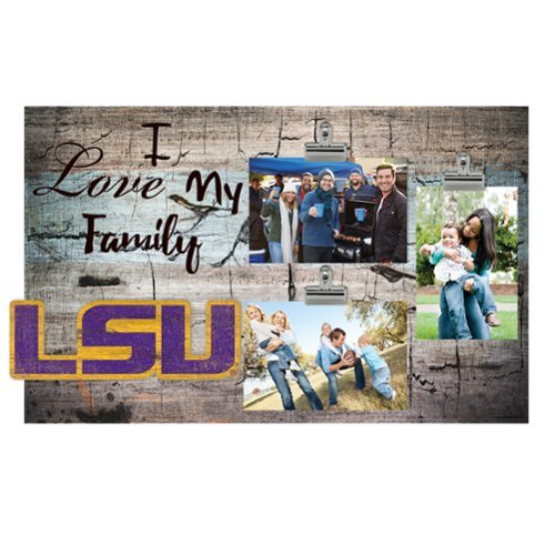 Fan Creations - LSU Tigers 11" x 19" I Love My Family Clip Photo Frame - Multicolor-Front_Standard 