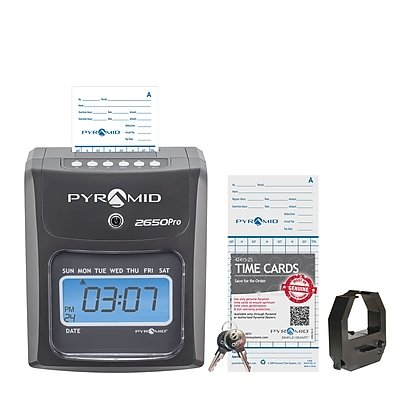 Pyramid Time Systems - Punch Card Time Clock System - Charcoal-Front_Standard 