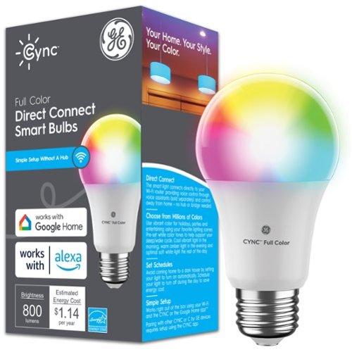 Cync - A19 Smart LED Light Bulb - Color Changing - Full Color-Front_Standard 