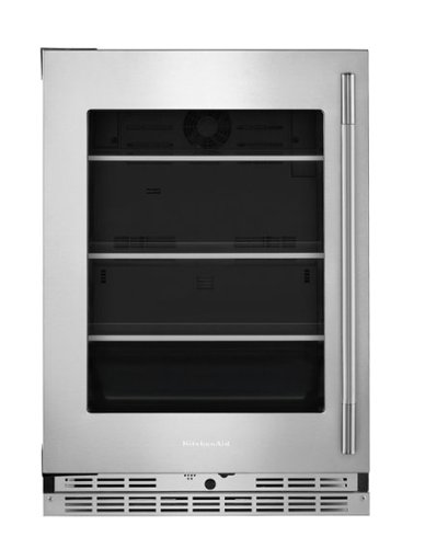 KitchenAid - 5.2 Cu. Ft. Undercounter Refrigerator Glass Door and Shelves with Metallic Accents - PrintShield Stainless Finish - image 2