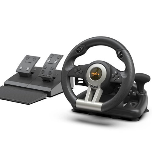 PXN - V3 PRO 180° USB Racing Wheel with Pedals – - Black-Front_Standard 